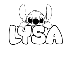 Coloring page first name LYSA - Stitch background