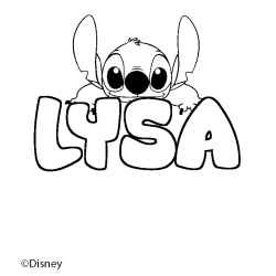 Coloring page first name LYSA - Stitch background