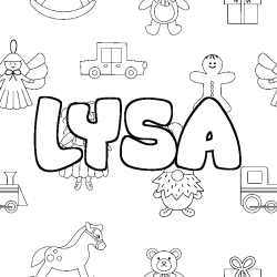 Coloring page first name LYSA - Toys background