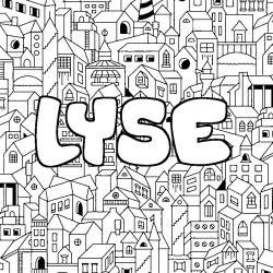 Coloring page first name LYSE - City background