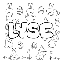 Coloring page first name LYSE - Easter background