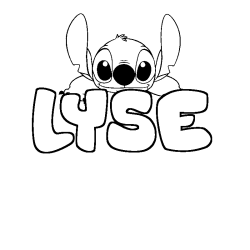Coloring page first name LYSE - Stitch background