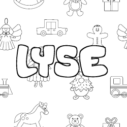 Coloring page first name LYSE - Toys background