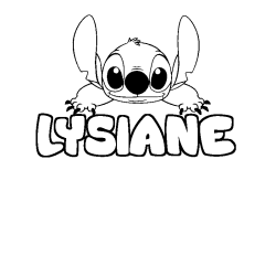 Coloring page first name LYSIANE - Stitch background