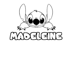 Coloring page first name MADELEINE - Stitch background