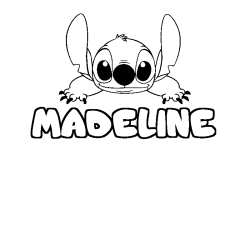 Coloring page first name MADELINE - Stitch background