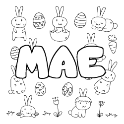 Coloring page first name MAE - Easter background