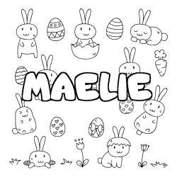 Coloring page first name MAELIE - Easter background