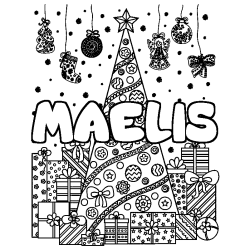 MAELIS - Christmas tree and presents background coloring