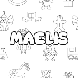 Coloring page first name MAELIS - Toys background