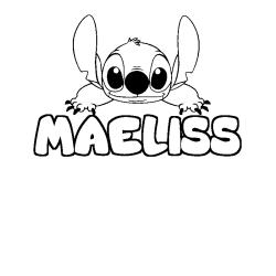 Coloring page first name MAELISS - Stitch background