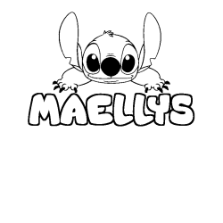 Coloring page first name MAELLYS - Stitch background