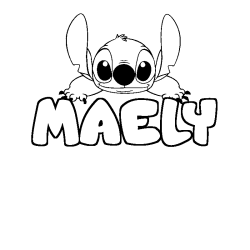 Coloring page first name MAELY - Stitch background