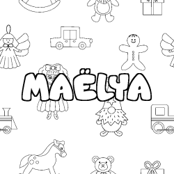 Coloring page first name MAËLYA - Toys background