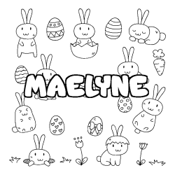Coloring page first name MAELYNE - Easter background