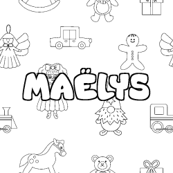 Coloring page first name MAËLYS - Toys background