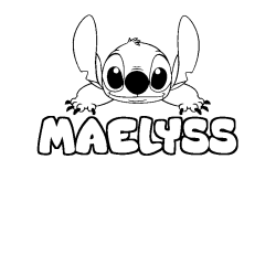 Coloring page first name MAELYSS - Stitch background