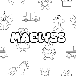 Coloring page first name MAELYSS - Toys background