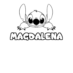 Coloring page first name MAGDALENA - Stitch background