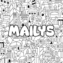 Coloring page first name MAILYS - City background