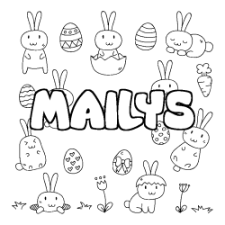 Coloring page first name MAILYS - Easter background