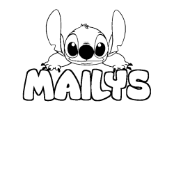 Coloring page first name MAILYS - Stitch background