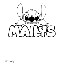 Coloring page first name MAILYS - Stitch background