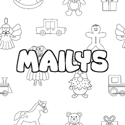 Coloring page first name MAILYS - Toys background