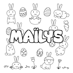 Coloring page first name MAÏLYS - Easter background