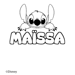 Coloring page first name MA&Iuml;SSA - Stitch background