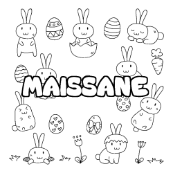 Coloring page first name MAISSANE - Easter background