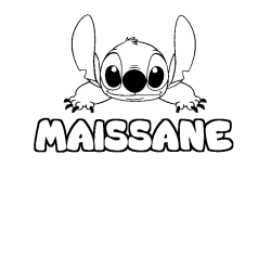 Coloring page first name MAISSANE - Stitch background
