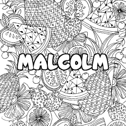 MALCOLM - Fruits mandala background coloring