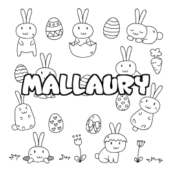 Coloring page first name MALLAURY - Easter background