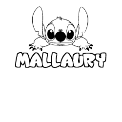 Coloring page first name MALLAURY - Stitch background