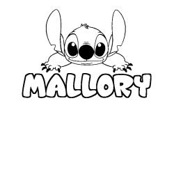Coloring page first name MALLORY - Stitch background