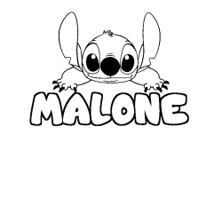 Coloring page first name MALONE - Stitch background