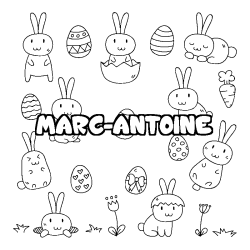 Coloring page first name MARC-ANTOINE - Easter background