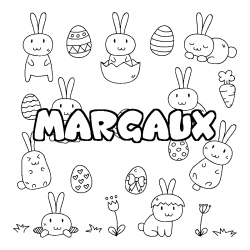 Coloring page first name MARGAUX - Easter background