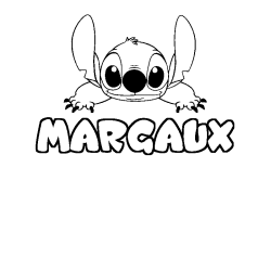 Coloring page first name MARGAUX - Stitch background