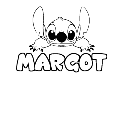 Coloring page first name MARGOT - Stitch background