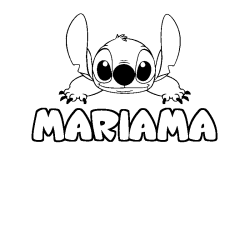 Coloring page first name MARIAMA - Stitch background