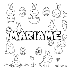 Coloring page first name MARIAME - Easter background