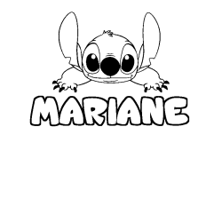 Coloring page first name MARIANE - Stitch background