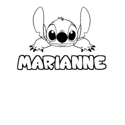 Coloring page first name MARIANNE - Stitch background