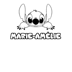 Coloring page first name MARIE-AMÉLIE - Stitch background