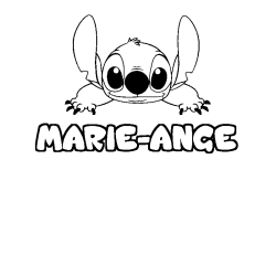 Coloring page first name MARIE-ANGE - Stitch background