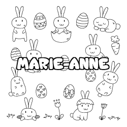 Coloring page first name MARIE-ANNE - Easter background