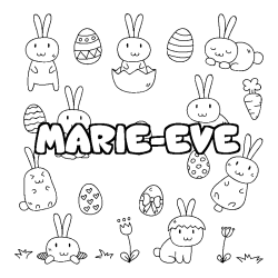 Coloring page first name MARIE-EVE - Easter background