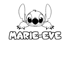 Coloring page first name MARIE-EVE - Stitch background